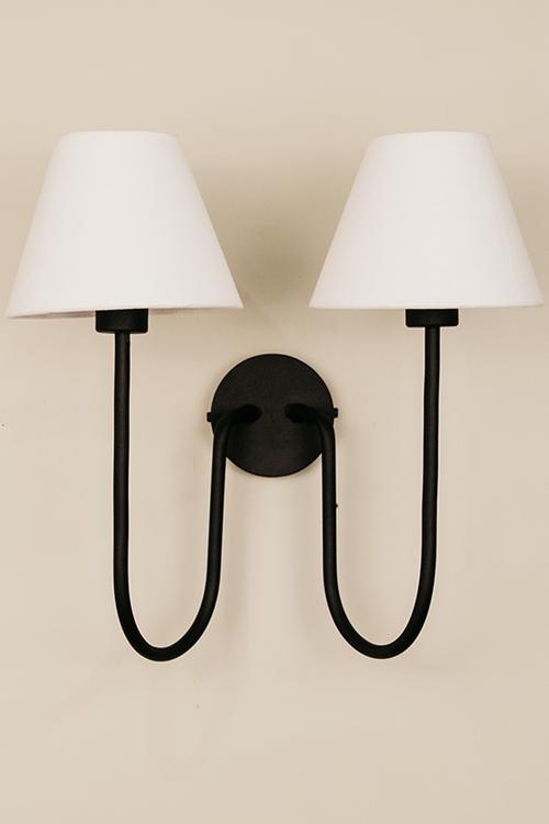 Aria Arc Wall Light with Linen Shade