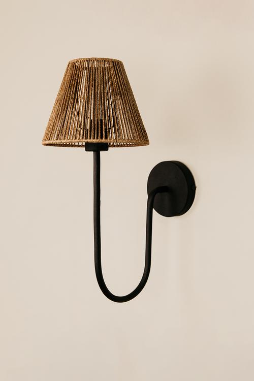 Aria Arc Wall Light with Jute Shade
