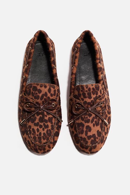 Deck shoes - brown/leopard print