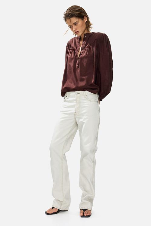 Oversized blouse - dark rust brown