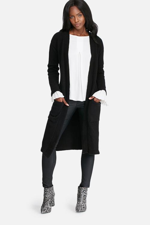 Knitwear robe with tie