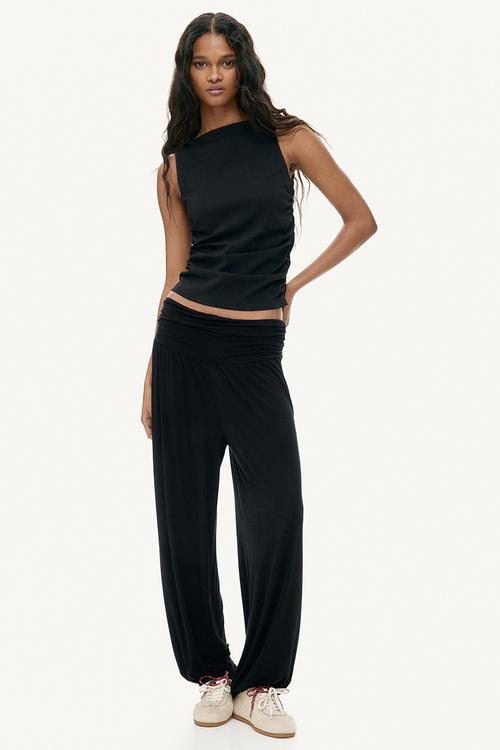 Viscose balloon trousers - black