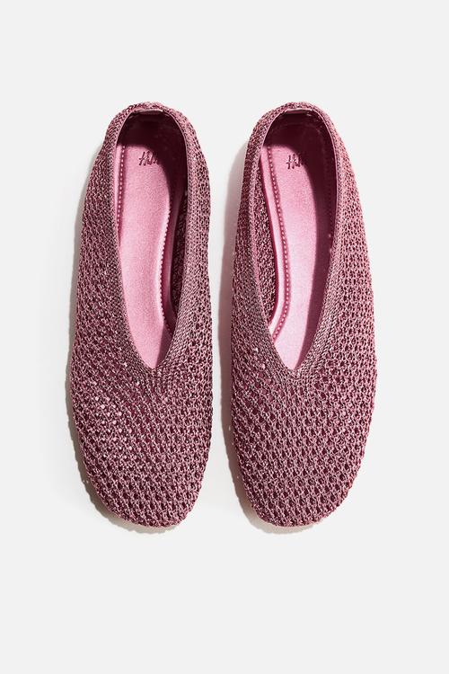 Braided ballet flats - dark dusty pink