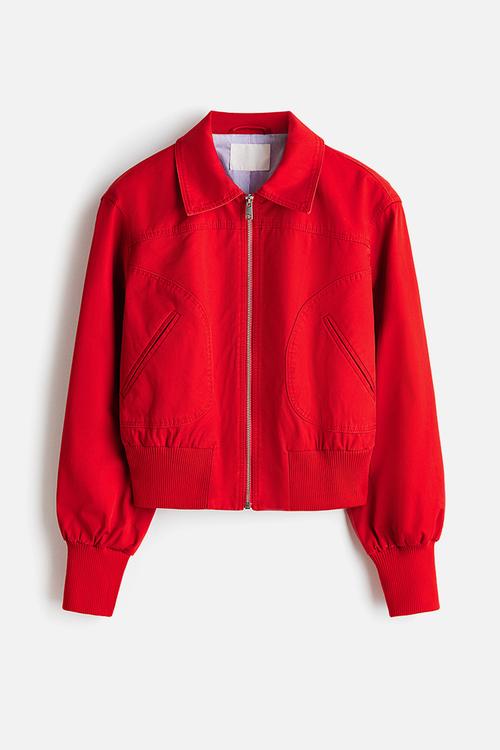 Cotton twill jacket - red