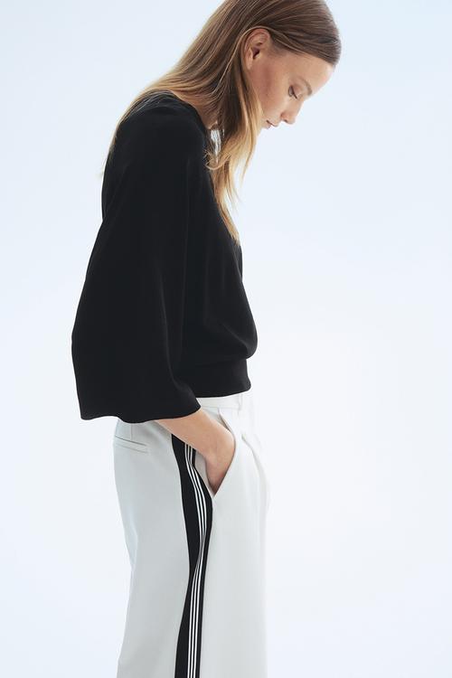 Fine-knit top - black