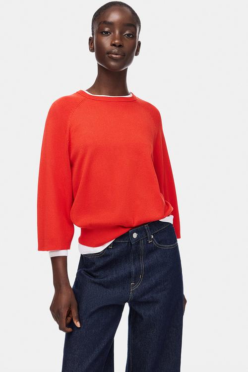 Fine-knit top - red