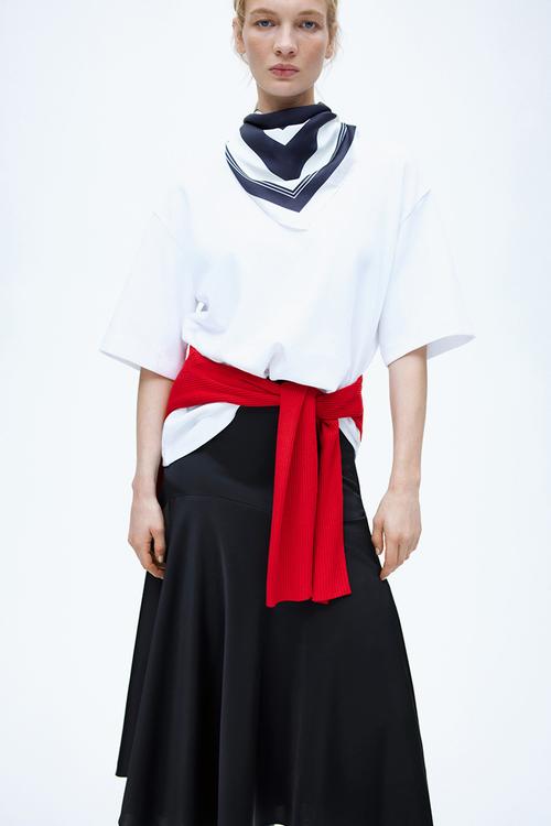 Satin twill skirt - black
