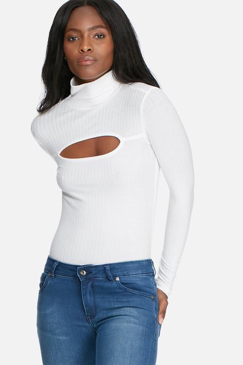Cutout turtle neck top