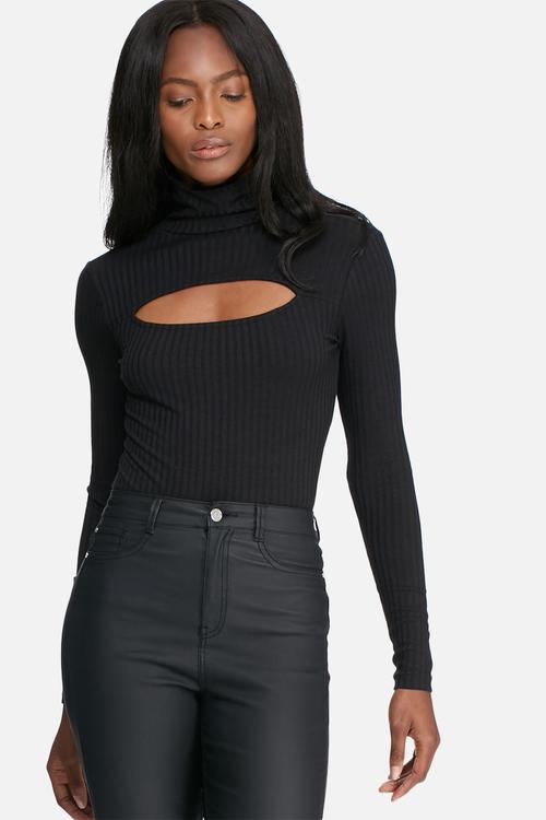 Cutout turtle neck top