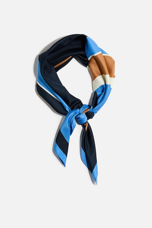 Twill scarf - blue/patterned