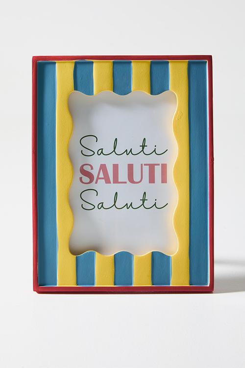 Stripes Photo Frame - Blue & Yellow