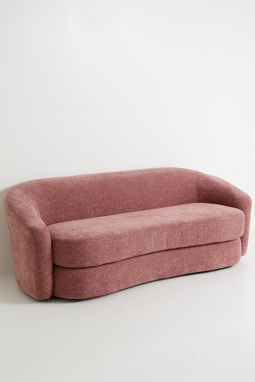 Annie Curved 3 Seater Sofa - Blush