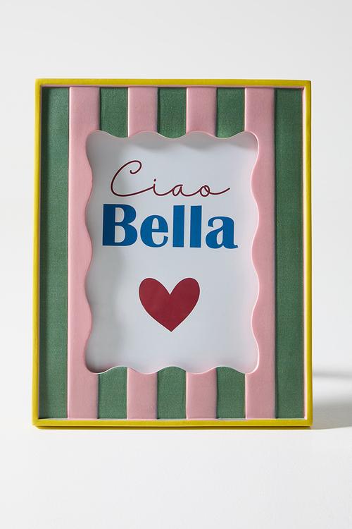 Stripes Photo Frame - Green & Pink