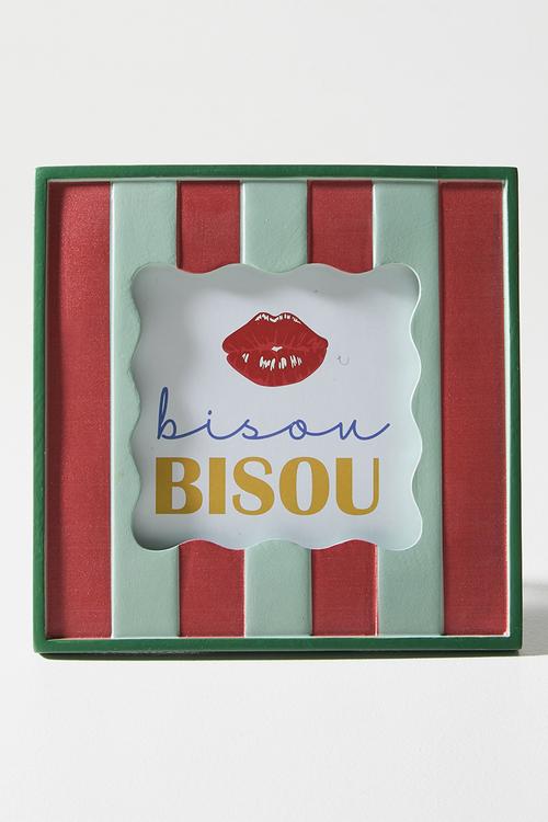 Stripes Photo Frame - Red & Sage