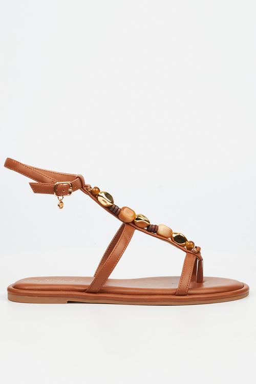 Kali 6 beaded strappy sandal - tan