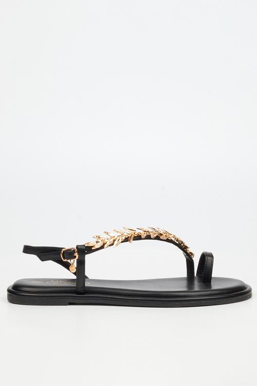 Kali 10 leaf trim sandal - black