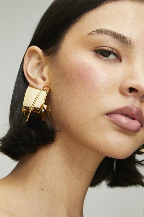 Orian Chunky Orbiter Hoop Earrings-Gold