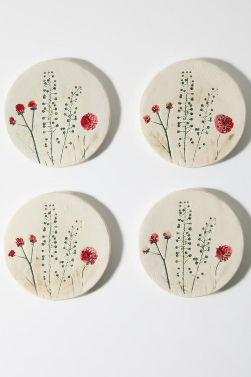 Coaster Field Flower Set 4 - neutral