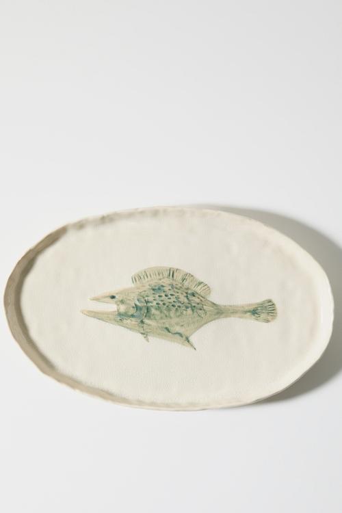 Stoneware Fish Platter - Natural