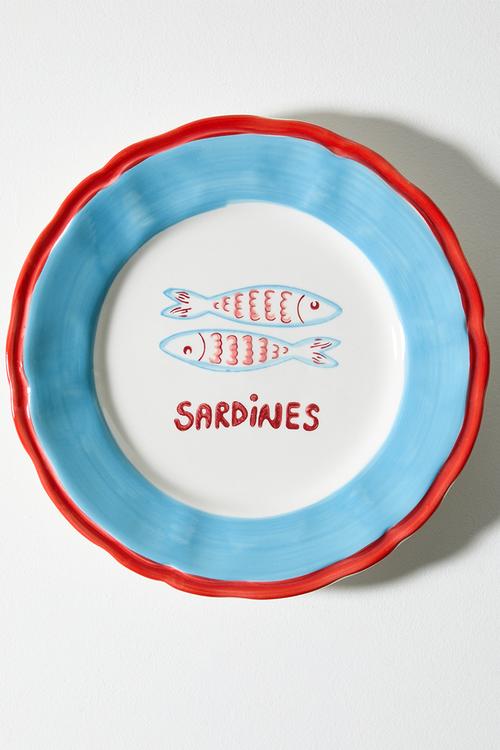 Stoneware Sardines Serving Plate - Multi