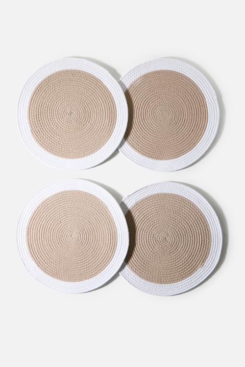 Cotton Boarder Placemats Set 4 - Natural