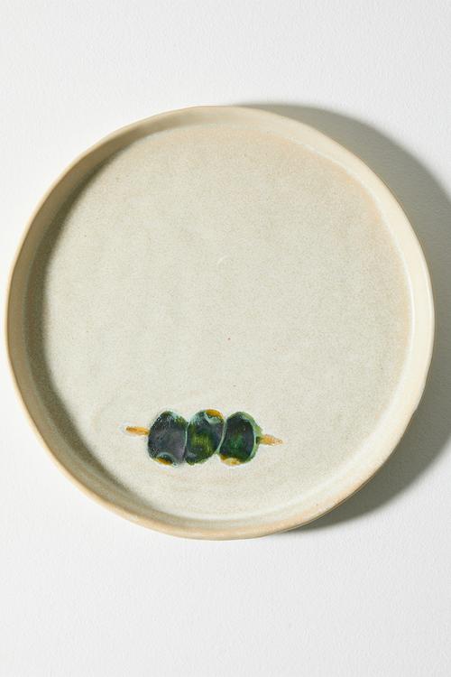 Stoneware Olive Side Plate - Natural