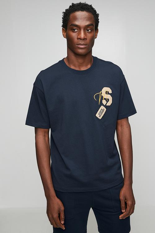 Mens Rafal Crew Neck T-shirt - Navy