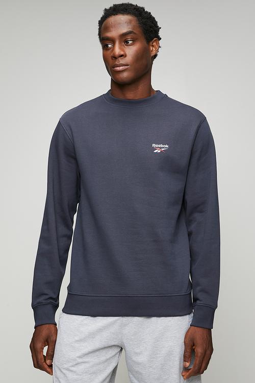 ID small logo crew sweatshirt - vector navy