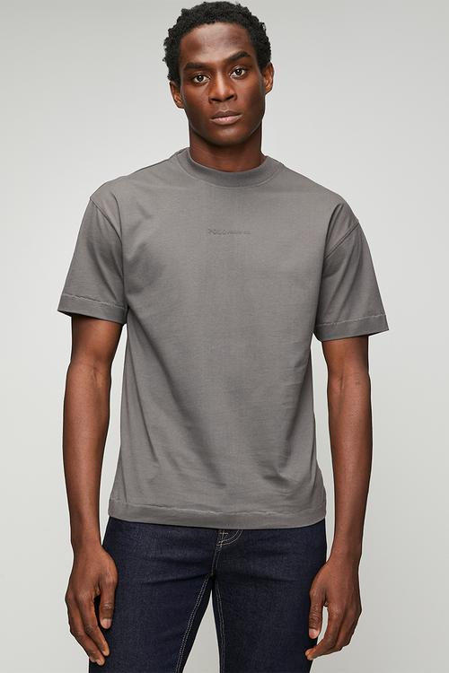 Mens pjc washed logo tee - grey