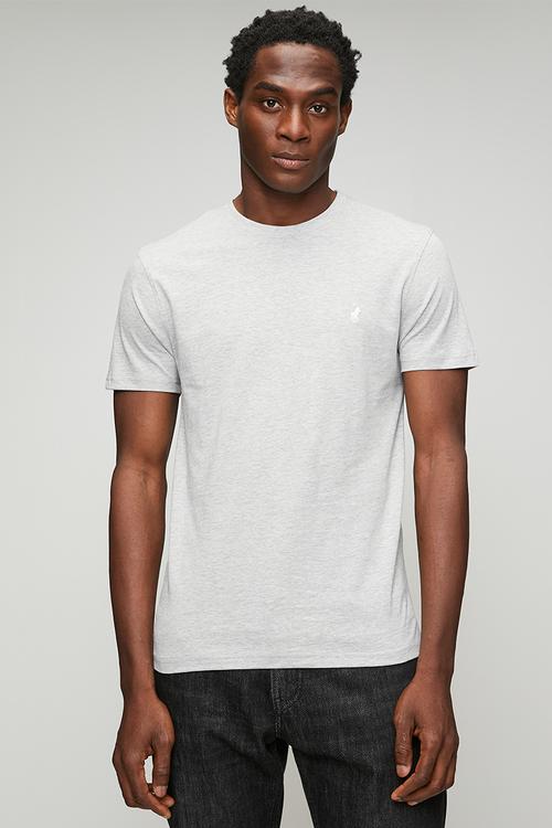 Mens crew neck gots short sleeve tee - grey