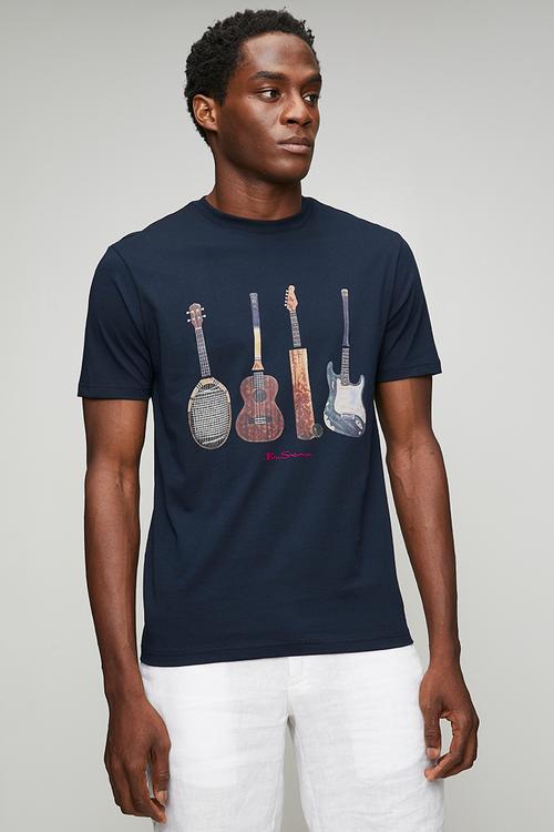 Jumble Guitar Tee Shirt - Navy