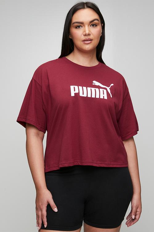 Plus ess cropped no. 1 logo relaxed tee - garnet glow
