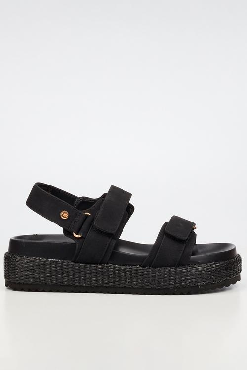 Emory 1 chunky strap wedge - black