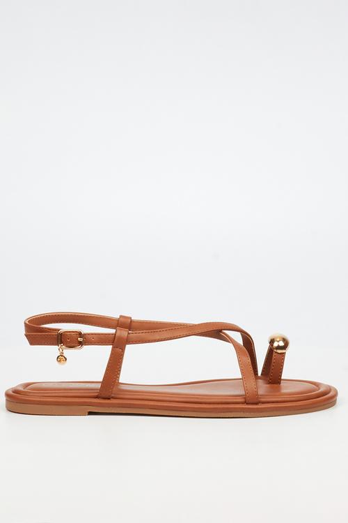 Kali 8 gold trim sandal - tan