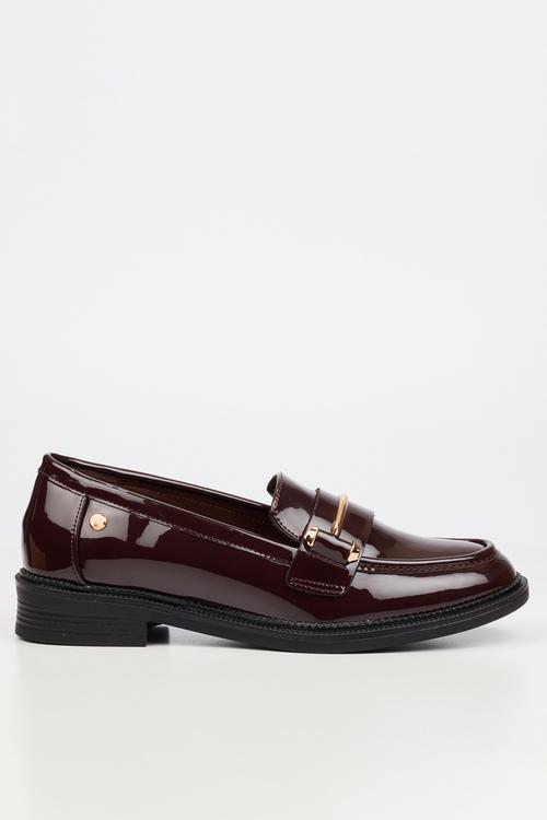 Lizi 2 gold trim loafer - chocolate