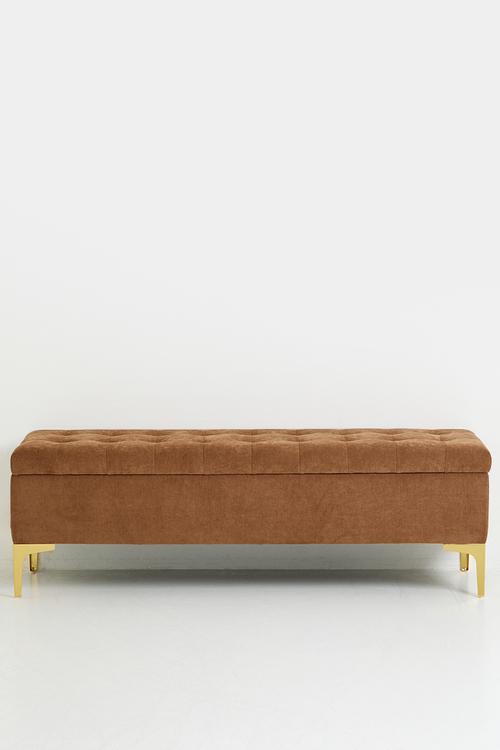 Benji Storage Ottoman - Ochre