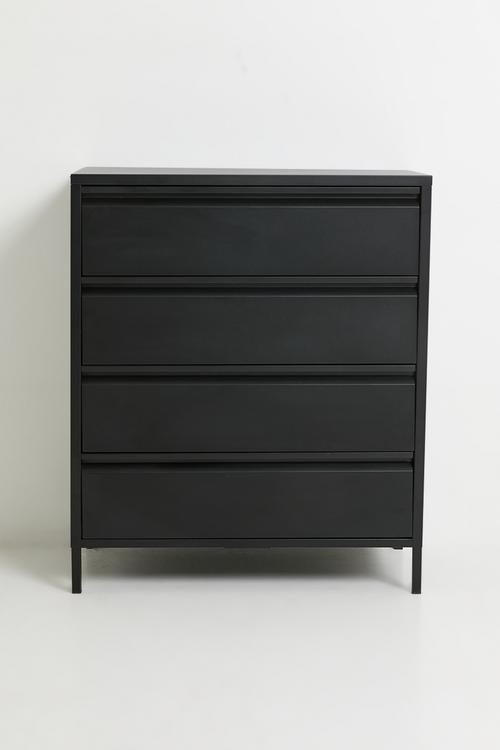 Mia 4 Chest Drawer - Black