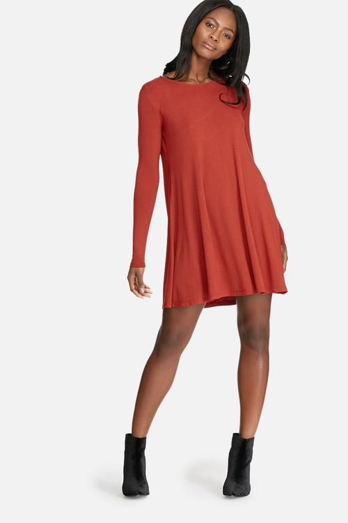 Round neck swing dress