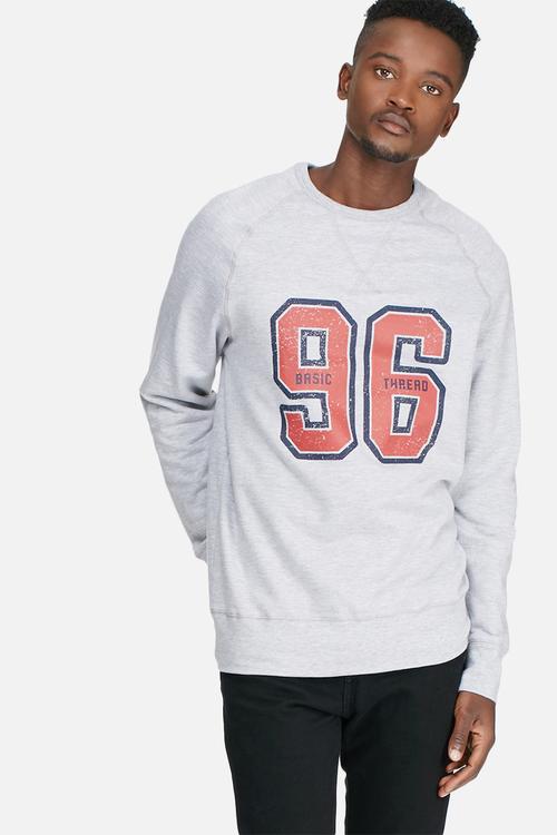 Graphic pullover crew sweat
