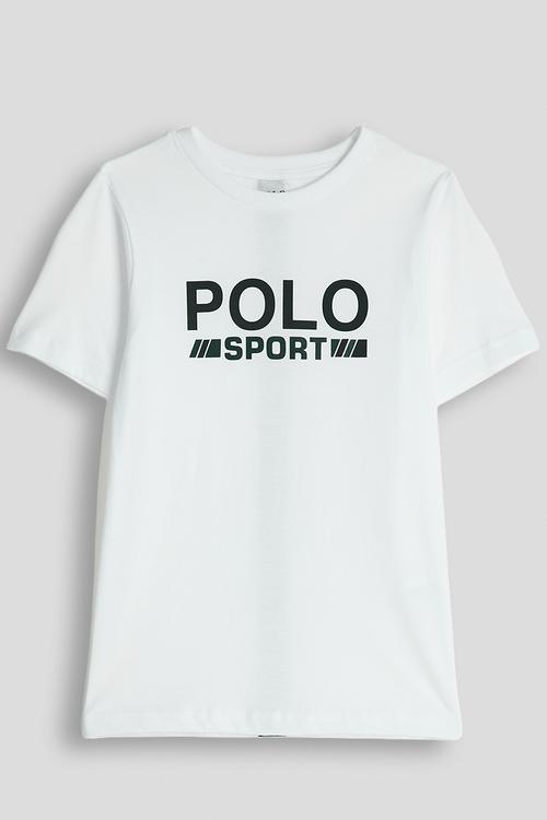 Boys Bongani Sport Printed Ss Tee - White