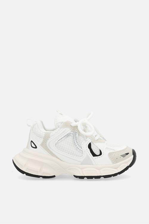 Vintage-style chunky sole sneakers - white