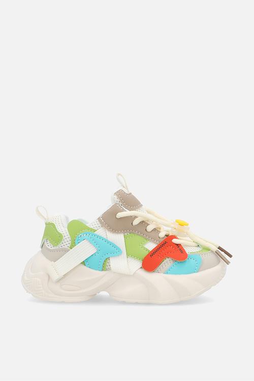 Jagged sole sneakers with drawstring closure - multicolour