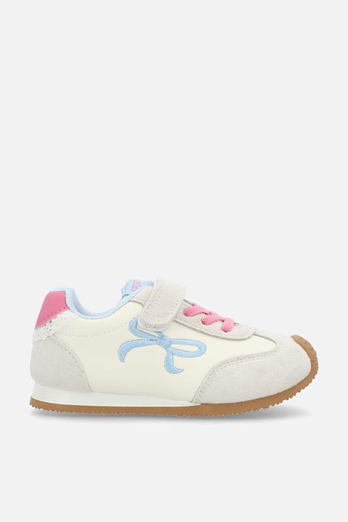 Casual sneakers with embroidered bow feature - white/blue