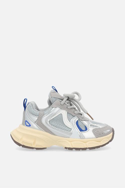 Vintage-style chunky sole sneakers - silver