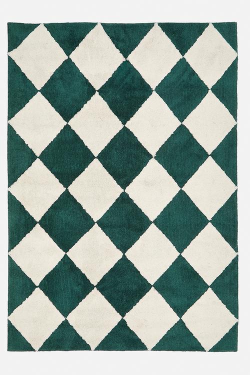 Tufted diamond Rug Moss