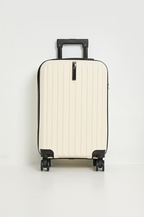 Ribbed trolley bag - cream