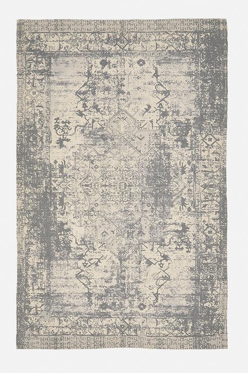 Vintage Distressed Printed Rug Grey