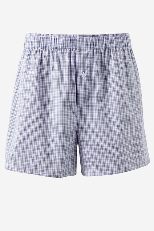 Mens Boxer Short - Blue/Micro Check