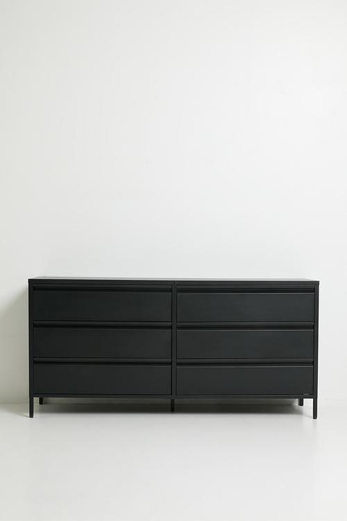 Mia 6 Drawer Sideboard - Black