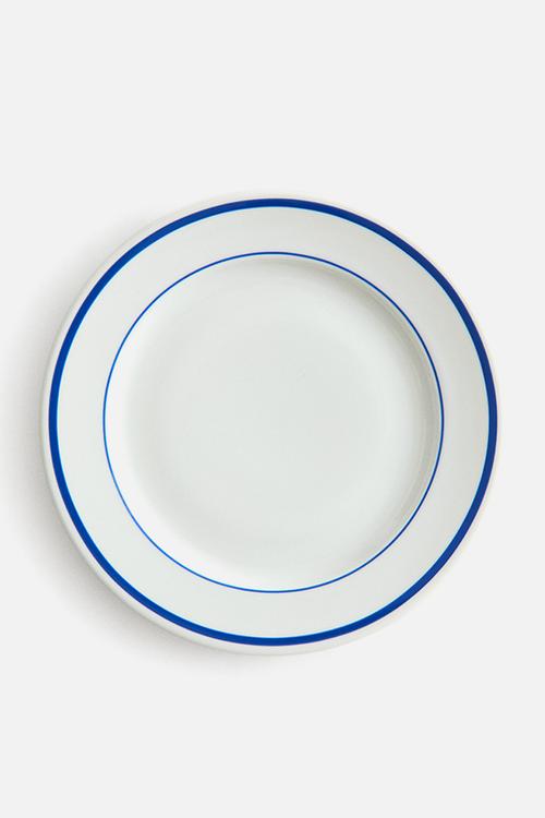 Porcelain mid plate - white/blue